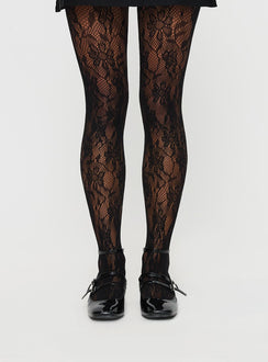 Fior Lace Stockings Black