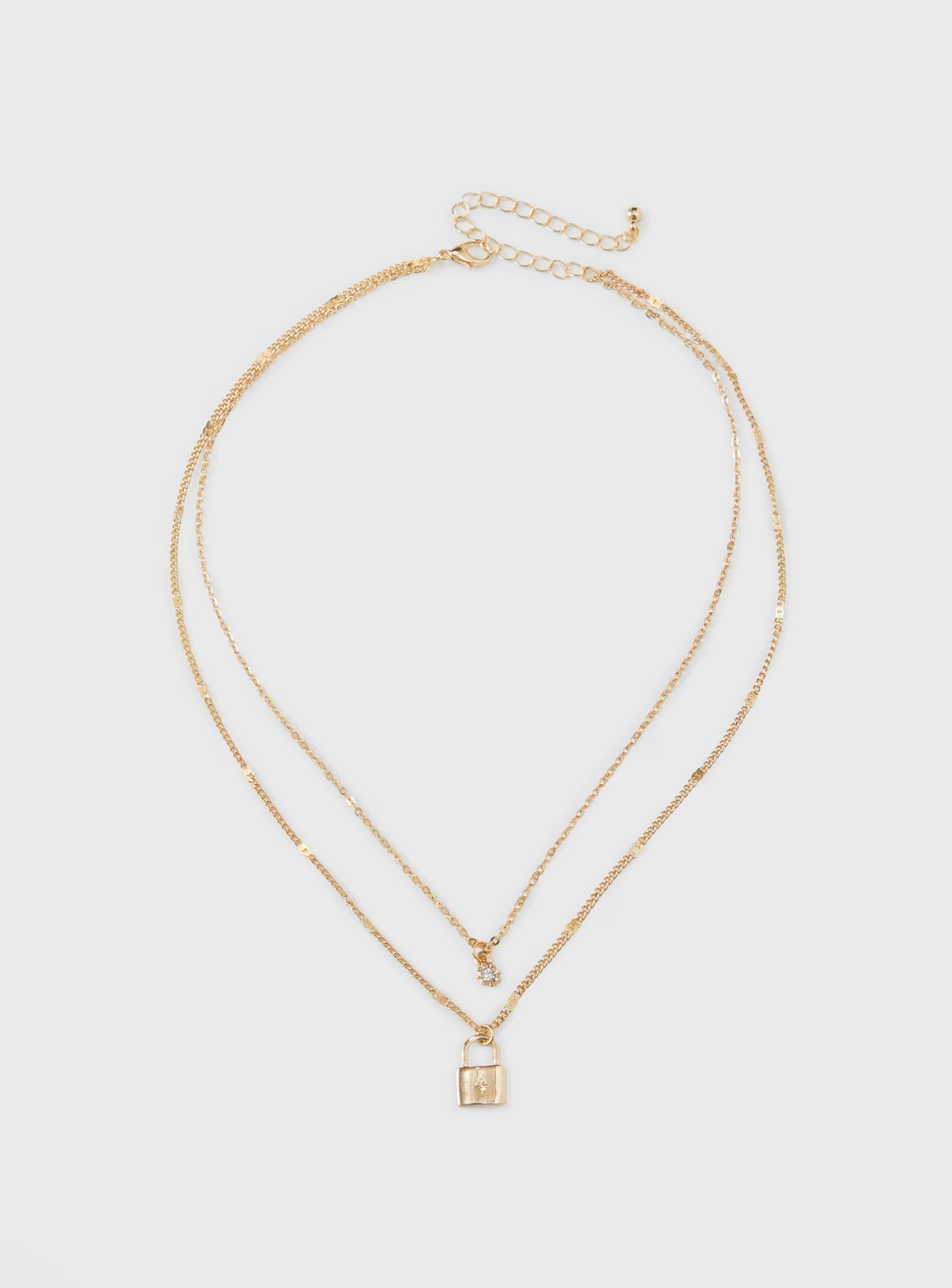 Santino Lock Necklace Pack Gold