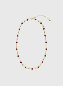 Daqiuri Necklace Gold / Red