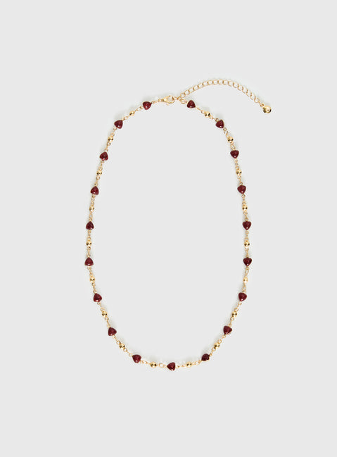 Daqiuri Necklace Gold / Red