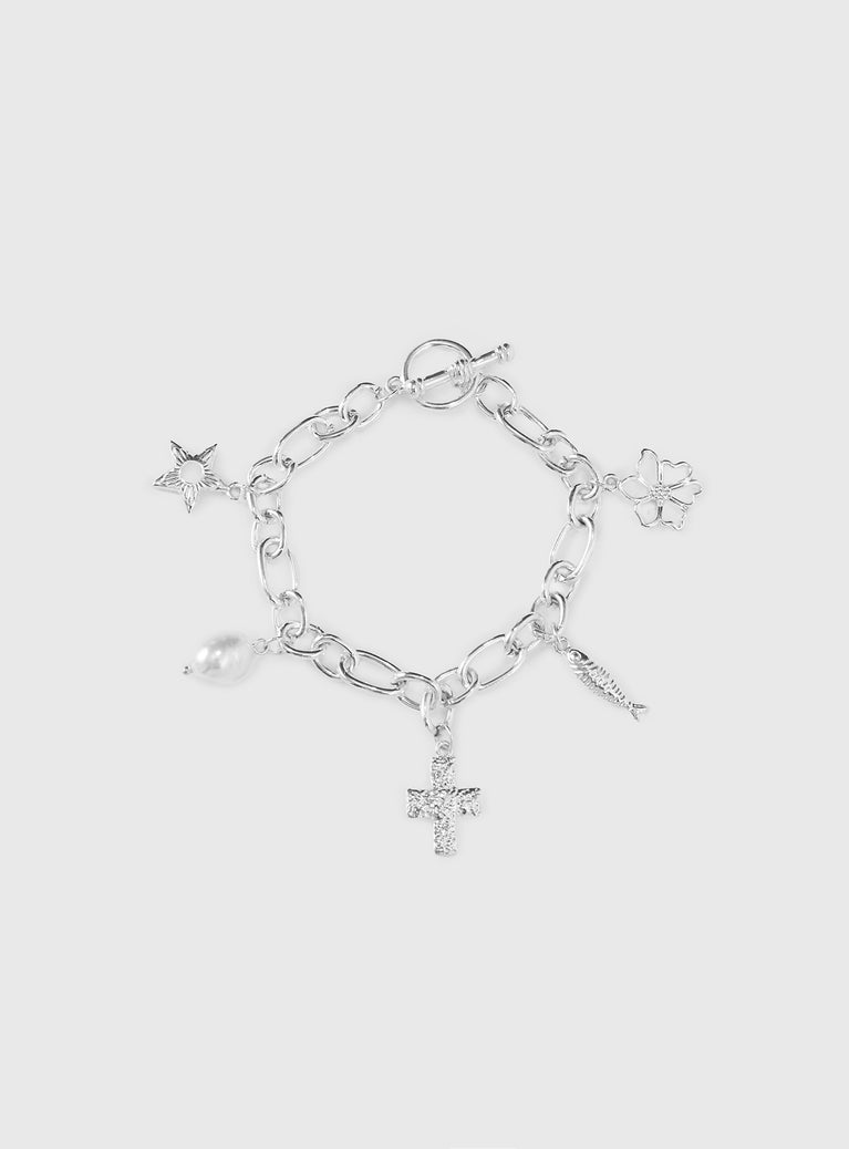 What A Catch Charm Bracelet Silver