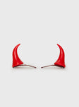 Hottie Devil Horn Clips Red