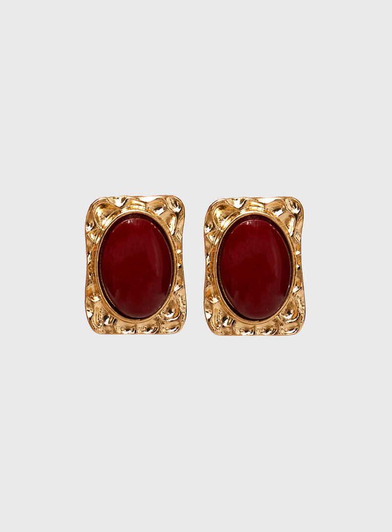 Jaquetta Earrings Red / Gold