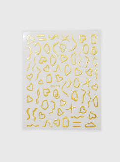 Floating Along Nail Stickers Gold