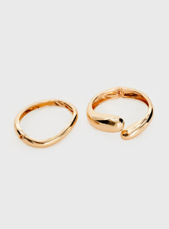 Gold-toned bracelet pack Chunky design