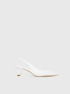 Denalia Pointed Toe Heels White Matte