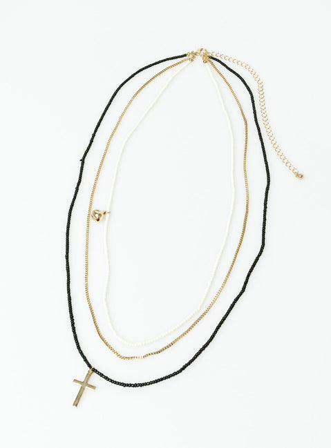 Belt Beaded design Gold toned Triple layer Drop charms Lobster clasp fastening