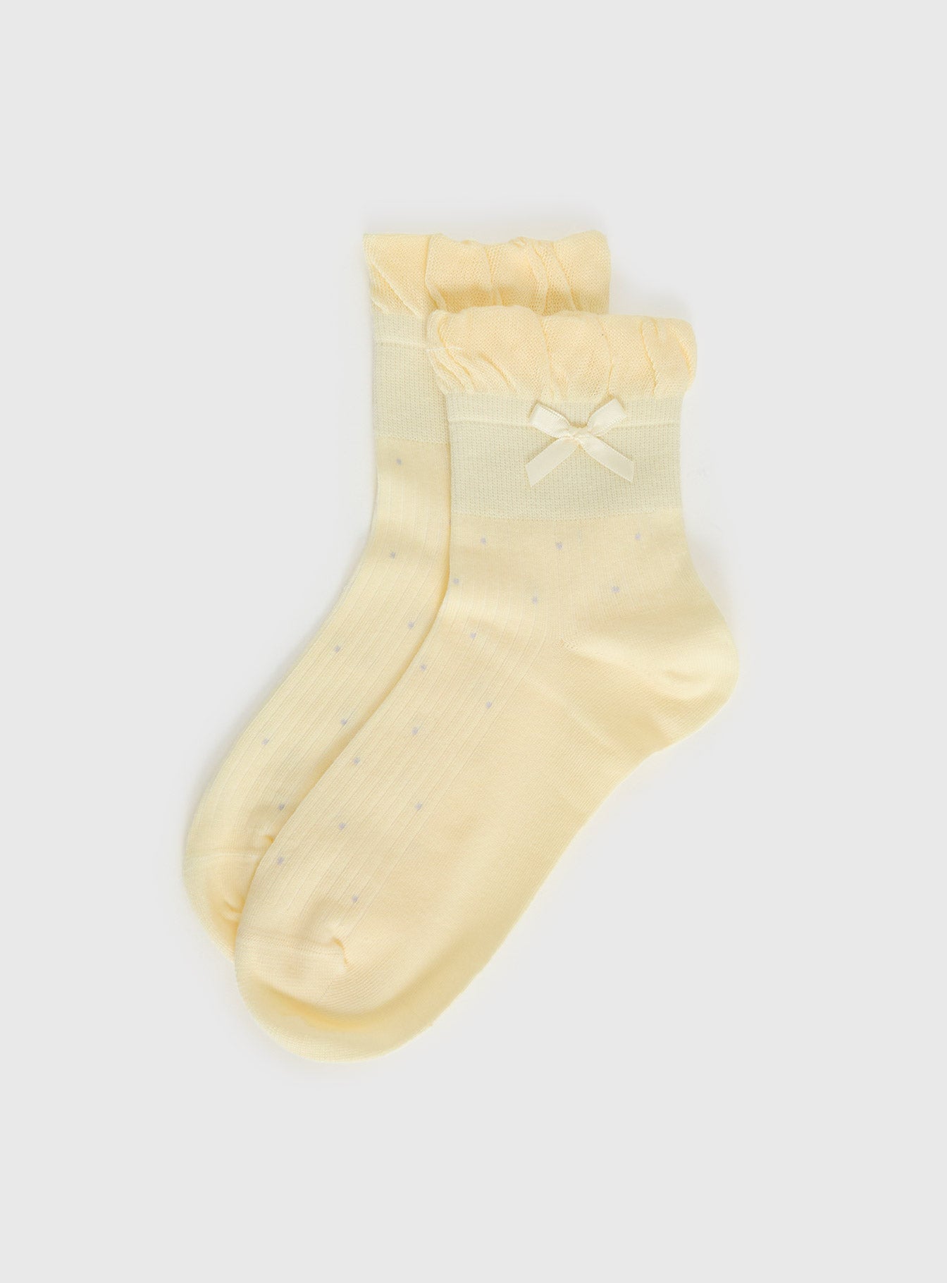 Ceyla Frill Socks Yellow Polka