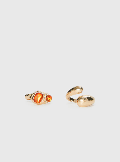 Rich Spirit Ring Pack Gold / Orange