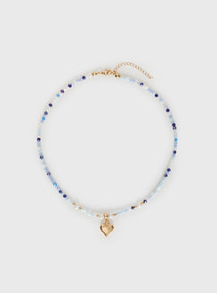 Necklace Beaded design, heart pendant design, lobster clasp fastening