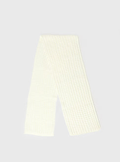 White scarf soft knit like material