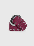 Captain Faux Suede Belt Red / Silver