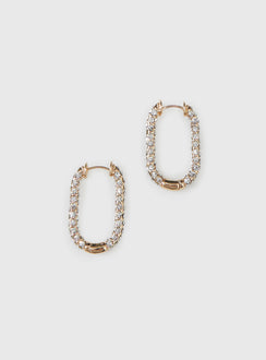 Merivale Diamante Earrings Gold
