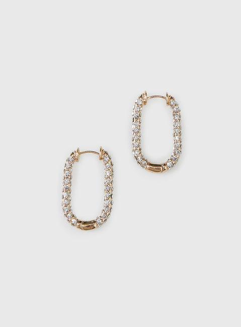 Merivale Diamante Earrings Gold