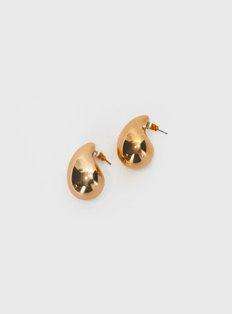 Dazzling Teardrop Earring Gold