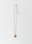 Necklace Gold toned Drop charm Lobster clasp fastening