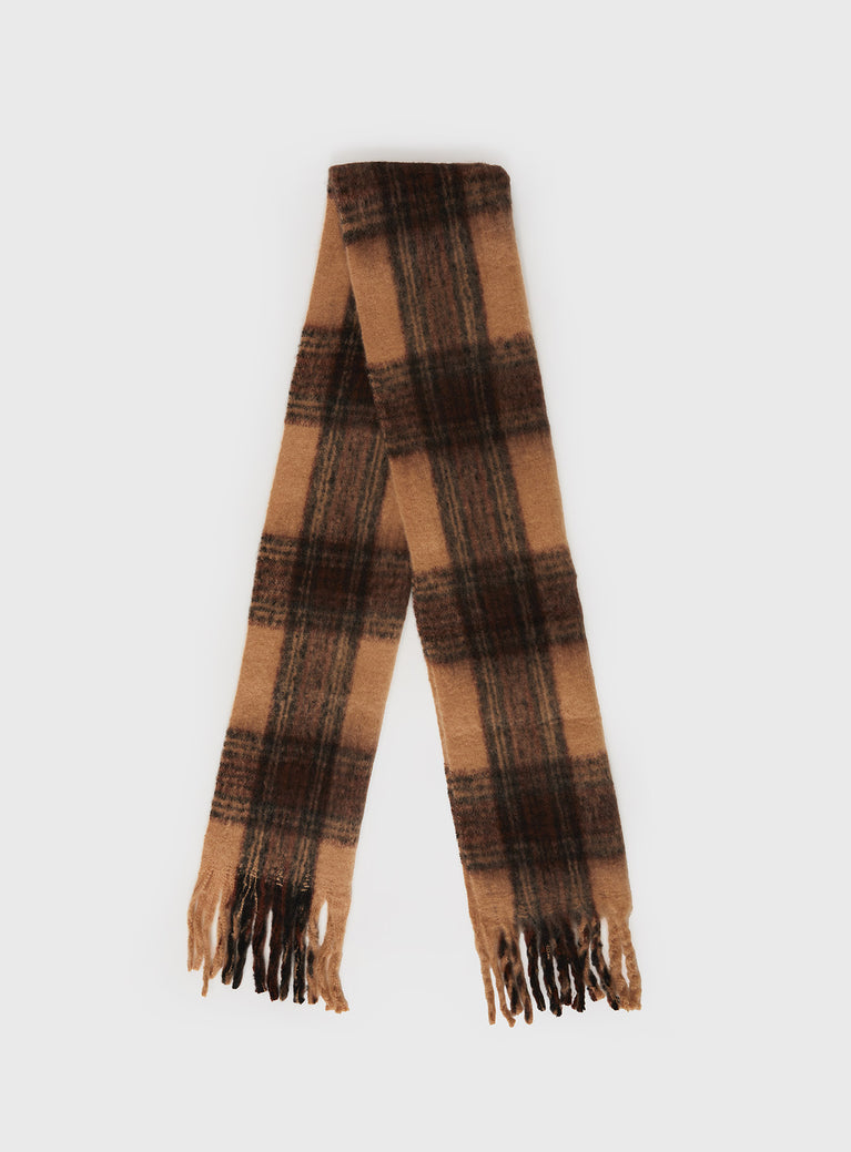 July Scarf Brown Check