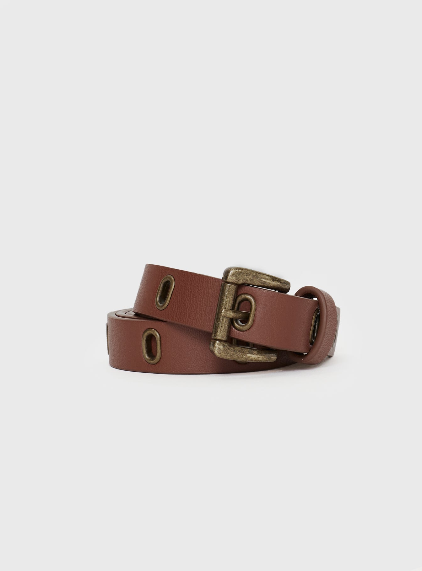 Faux leather belt Gold-toned hardware, buckle fastening 