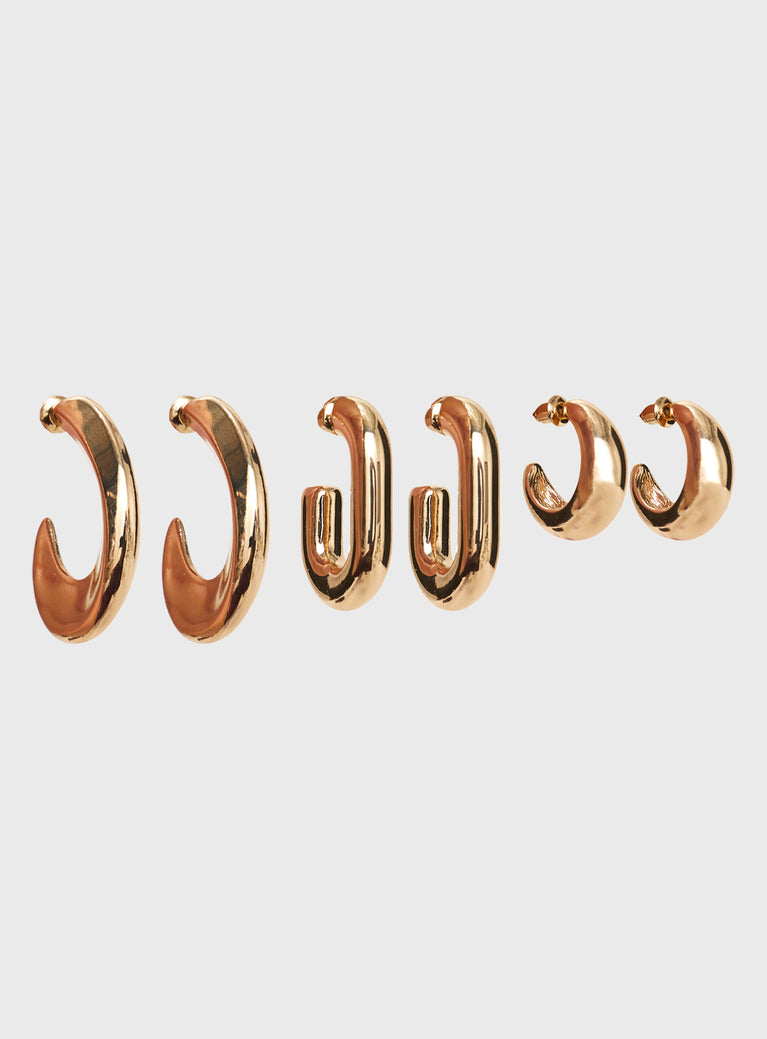 Dalena Earring Pack Gold