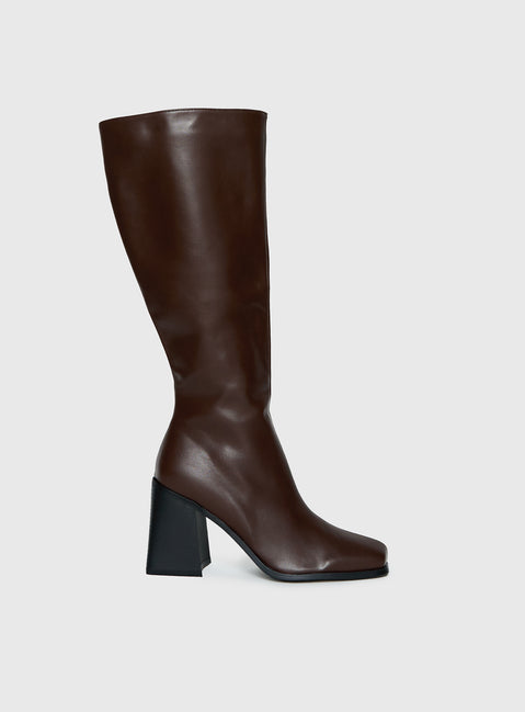 Renzo Knee High Boots Brown