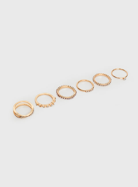 Midnight Sparkle Ring Pack Gold