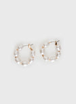 Neaman Pearl Hoop Earrings Gold / White