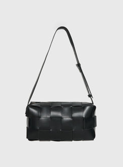 Declynn Woven Shoulder Bag Black