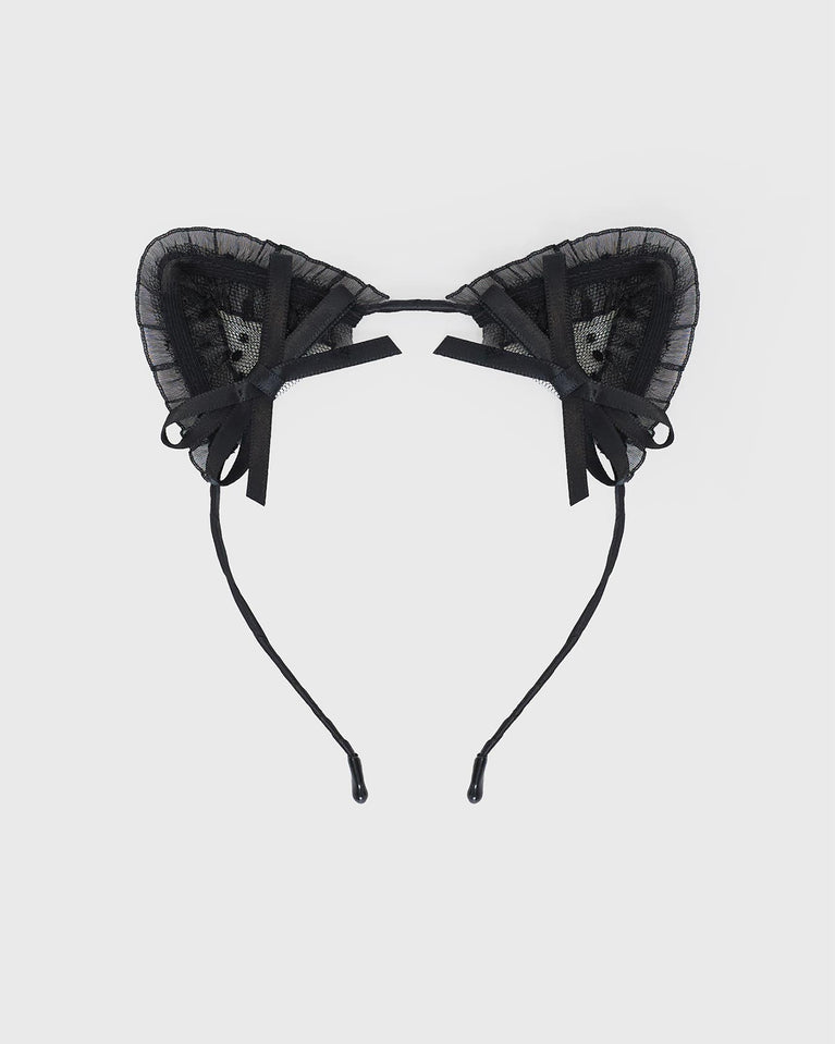 Sly Guy Cat Ear Headband Black