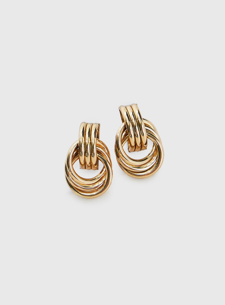 Trishy Linked Earrings Gold