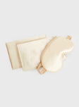Sleep set Set includes 2 pillowcase & 1 sleep  mask  Soft silk-like  material, rectangular pillowcase, elasticated strap on mask
