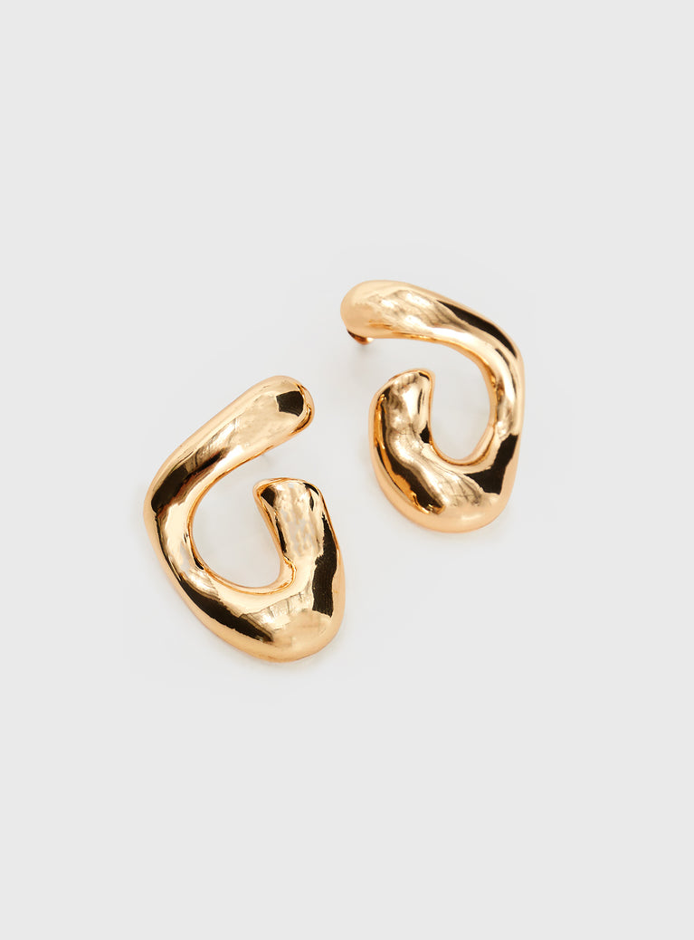 Earrings Gold-toned, stud fastening