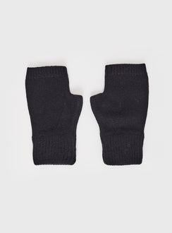Black Knit mittens Fingerless style