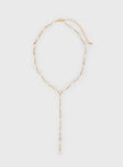 Gold-toned necklace Pearl detail, lobster clasp fastening