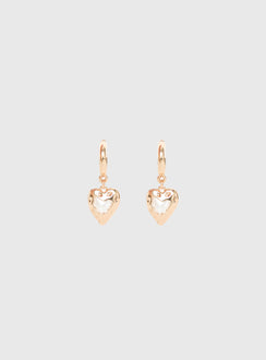 Live In Reality Heart Earrings Gold