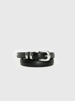 Night Changes Micro Faux Leather Belt Black