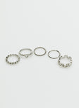 Silver rings Pack of five Various designs