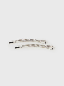 Beckette Diamante Hair Clip Pack Silver