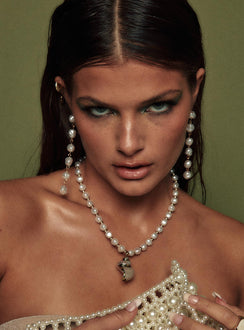 Zelaya Pearl Earrings Gold / White