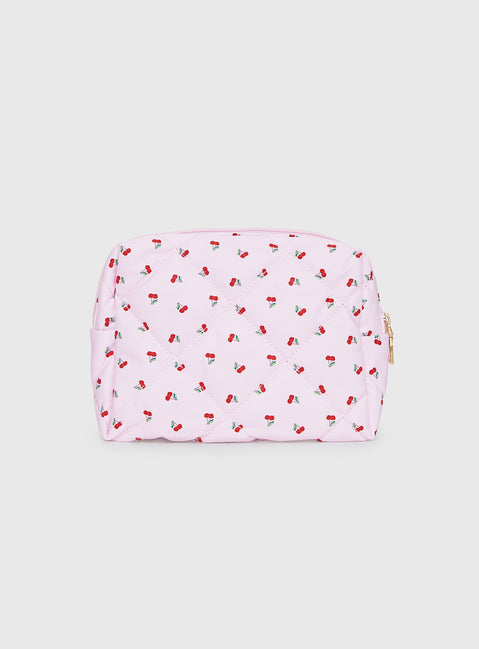 On A Cloud Quilted Pouch Pink Cherry