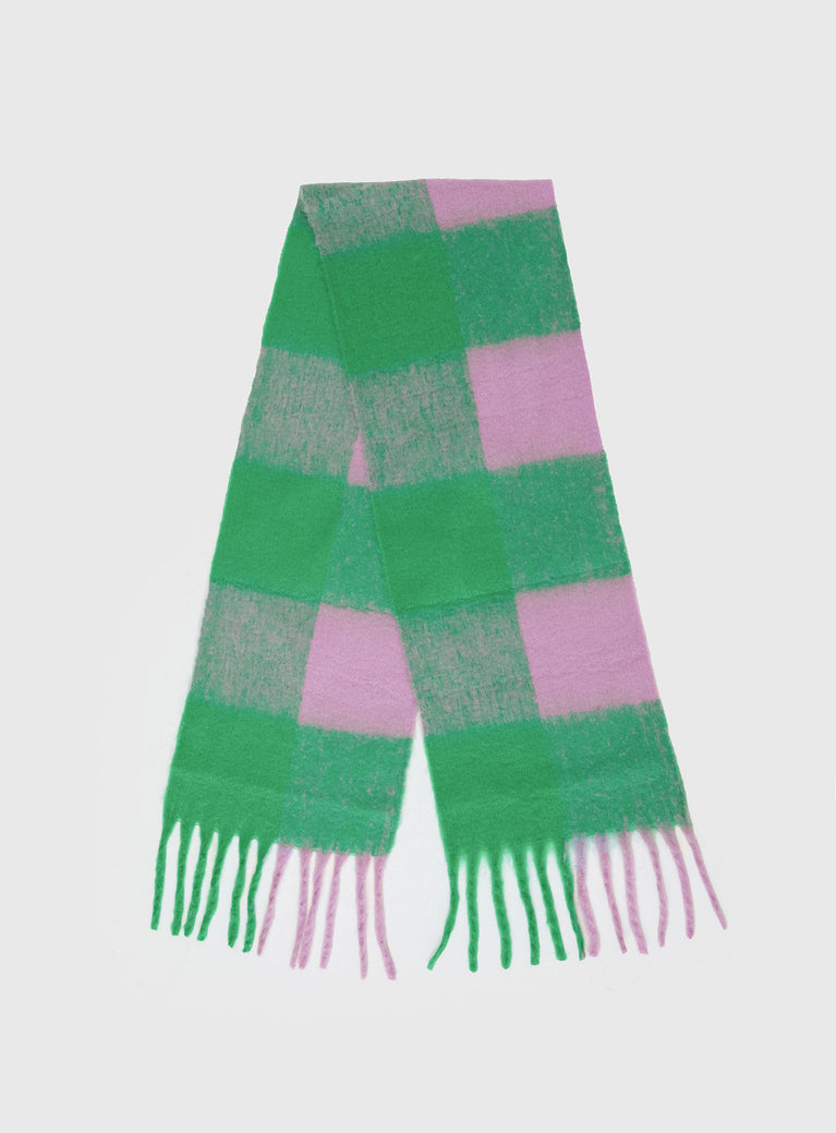 Up To Us Scarf Green / Pink