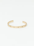 Cuff Gold toned Diamante detail Fixed shape