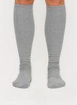 Apatow Knee High Socks Grey