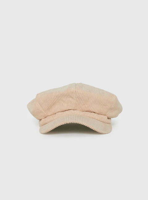 Avenelle Cord Newsboy Hat Fawn