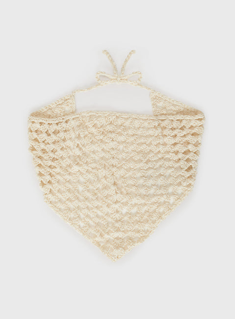 Purley Crochet Hair Scarf White