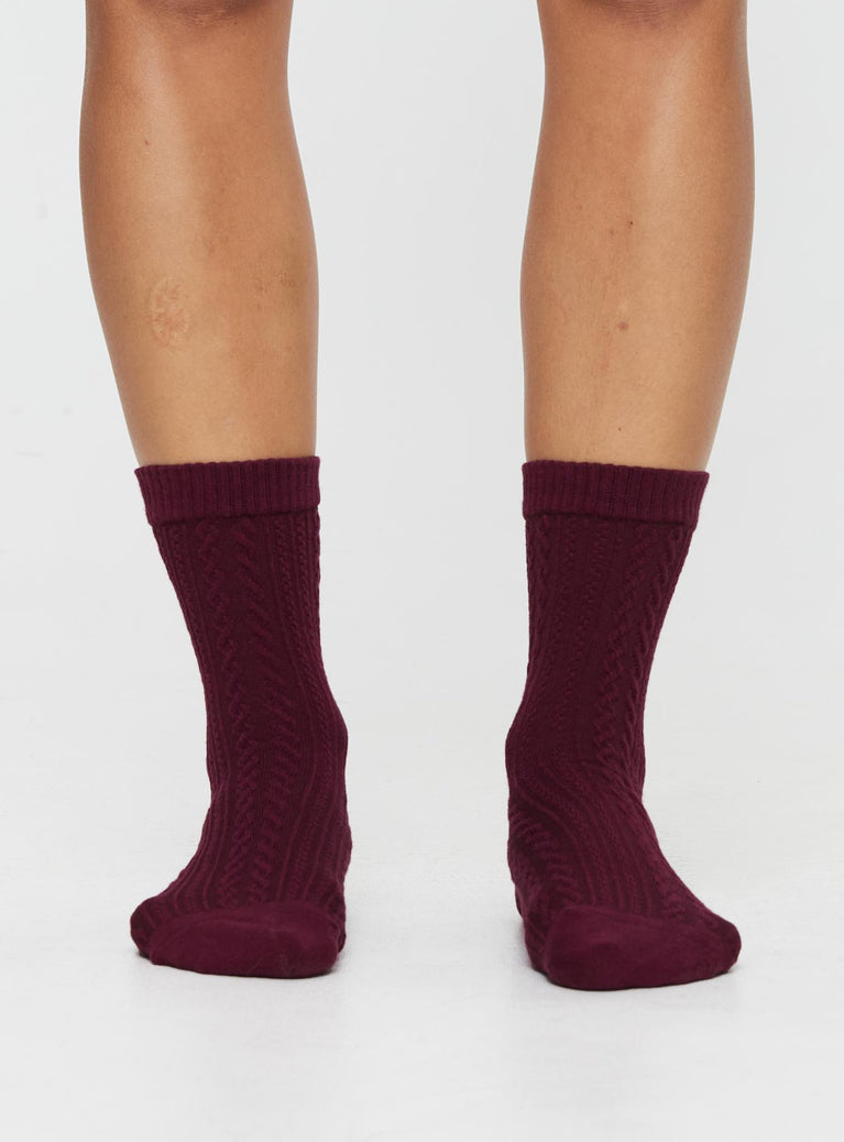 Crew socks Knit-like material  Good stretch