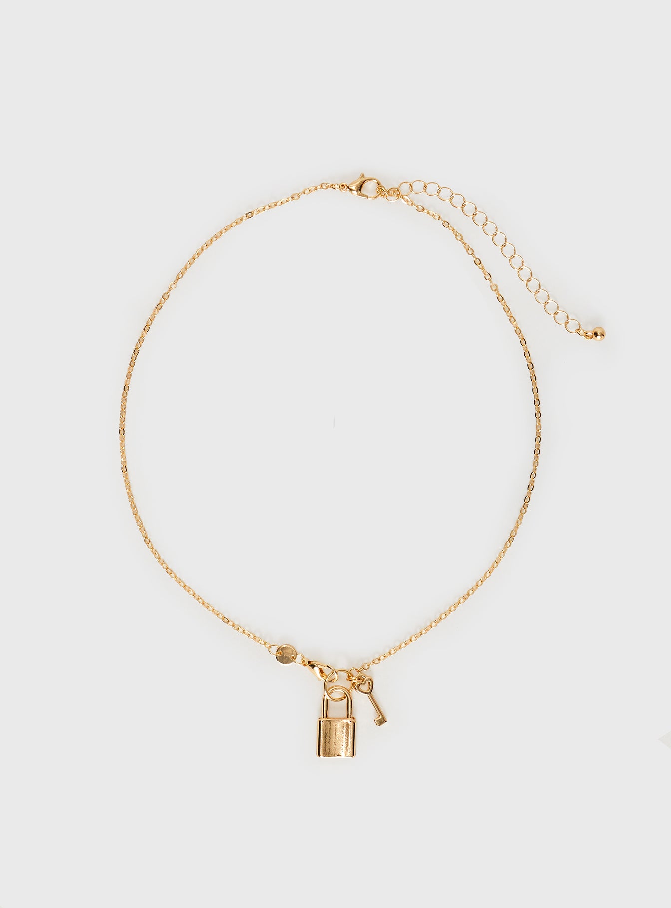 Lock & Key Necklace Gold