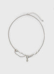 Necklace Silver-toned, gemstone detail, lobster clasp fastening