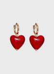 Wild Heart Earrings Gold / Red