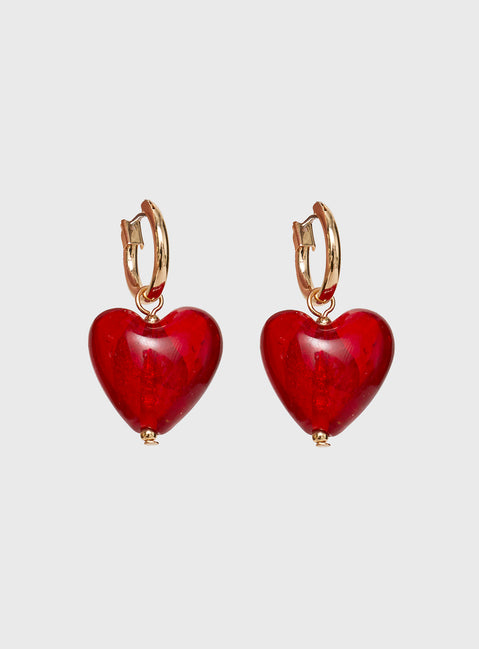 Wild Heart Earrings Gold / Red