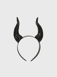 Hot Stuff Devil Horn Headband Black